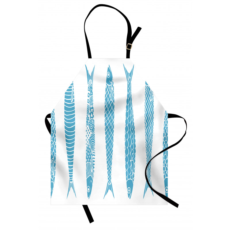 Sardine Fish Doodle Oceanic Apron