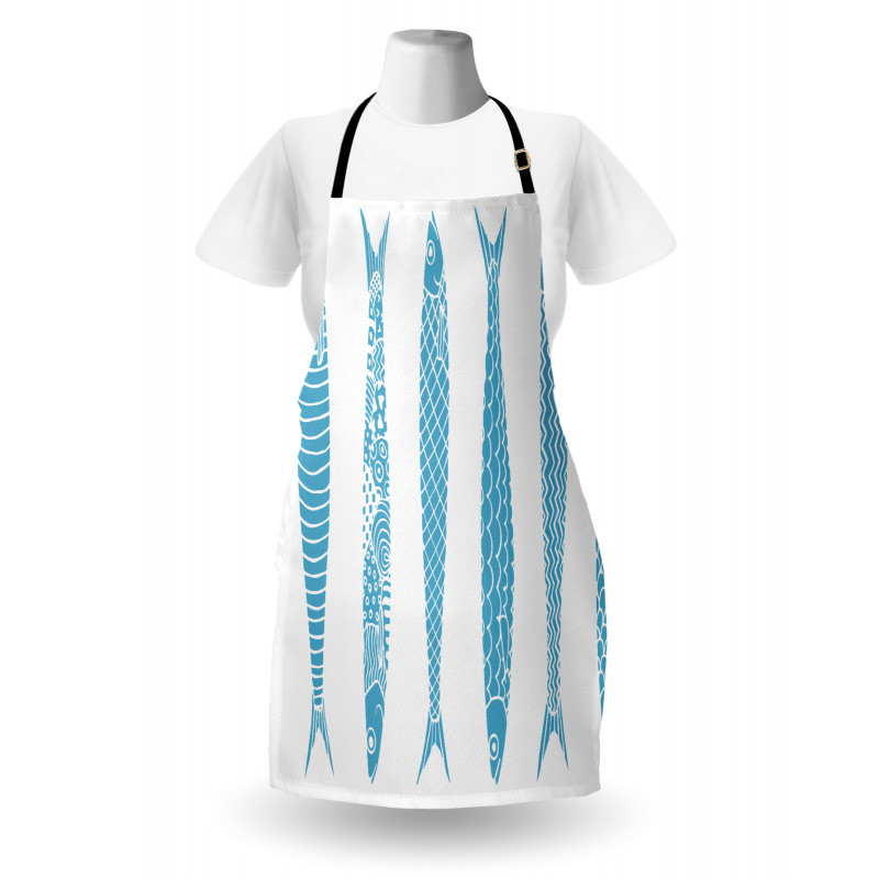 Sardine Fish Doodle Oceanic Apron