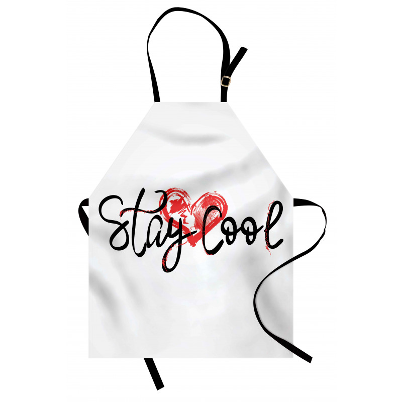 Ink Calligraphy and Heart Apron