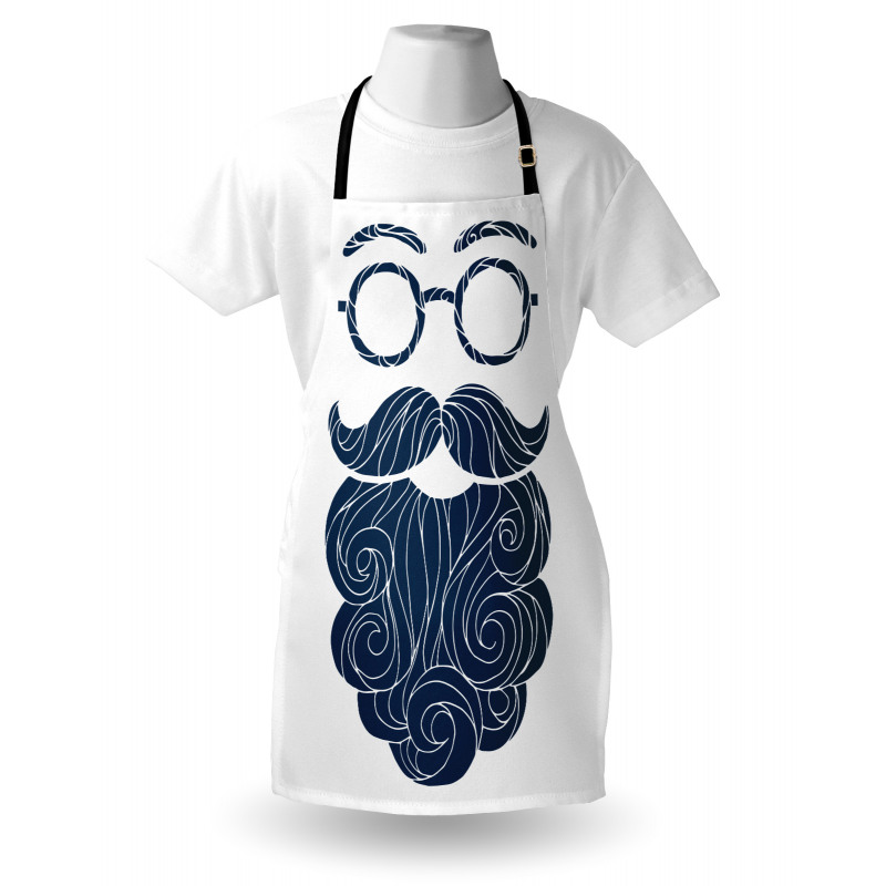 Hipster Fashion Beard Glasses Apron