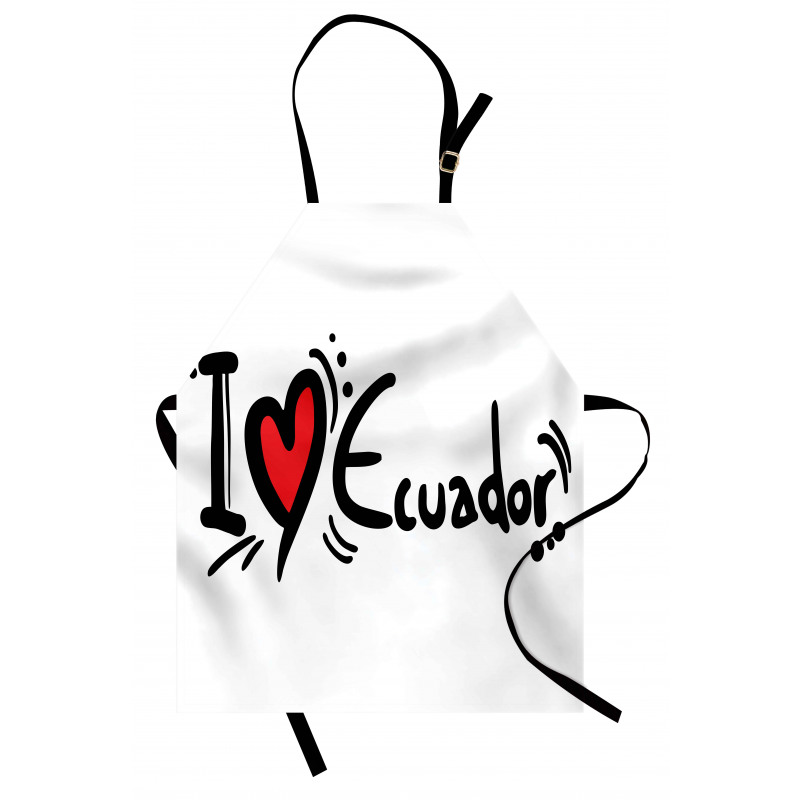 I Heart Ecuador Typography Apron