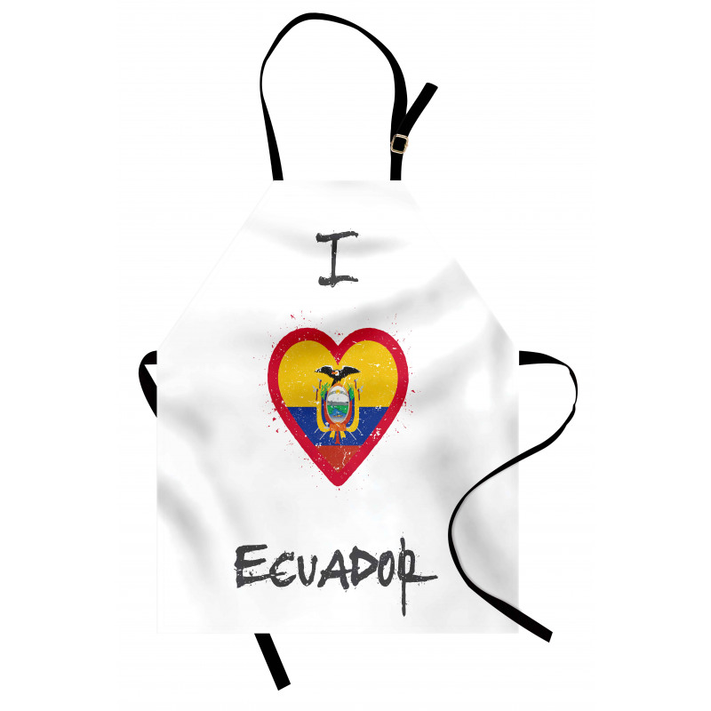 I Love Ecuador Heart Flag Apron