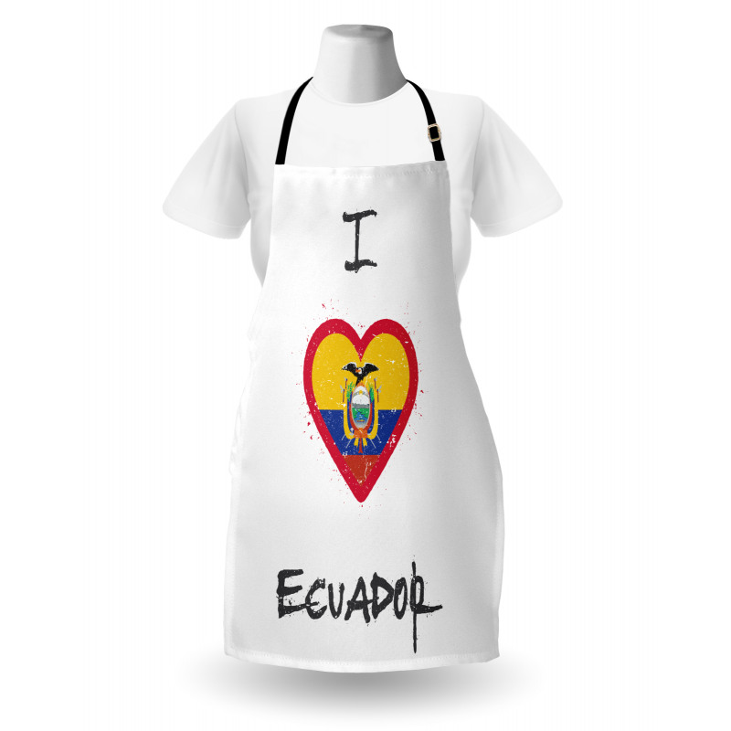 I Love Ecuador Heart Flag Apron