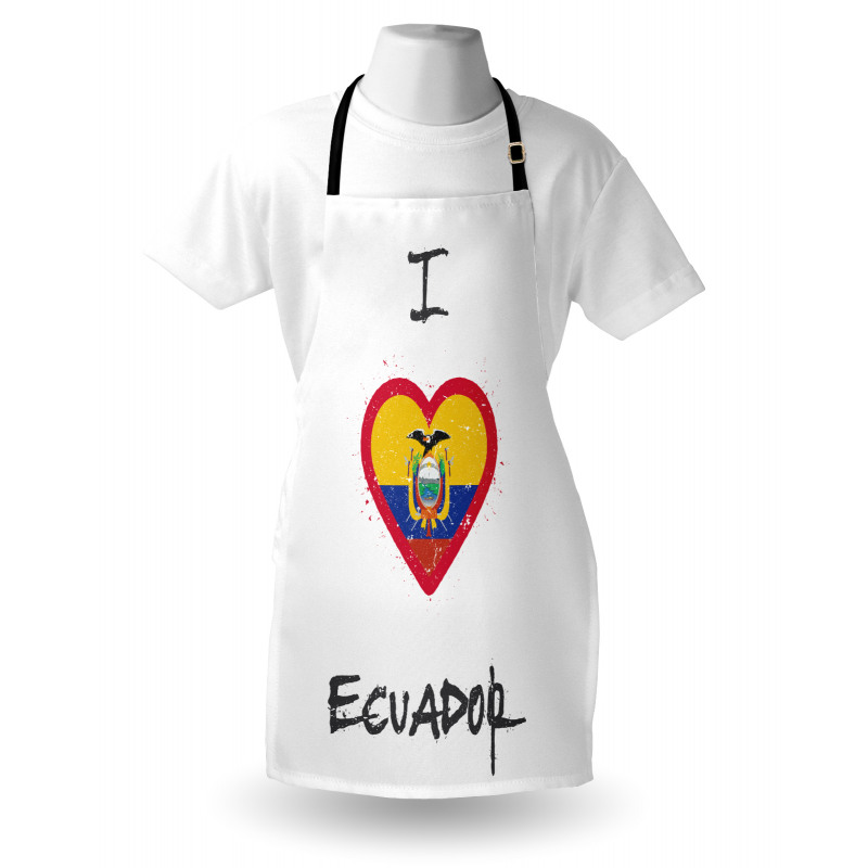 I Love Ecuador Heart Flag Apron