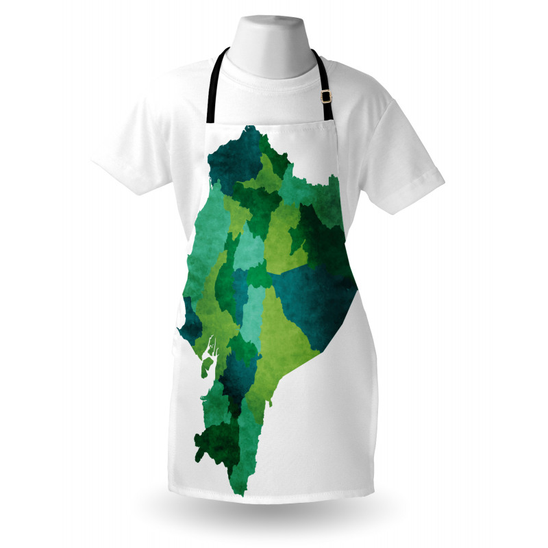 Green Tones Political Map Apron