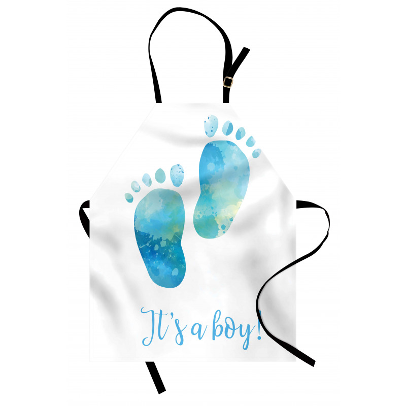 Baby Boy Footprints Apron