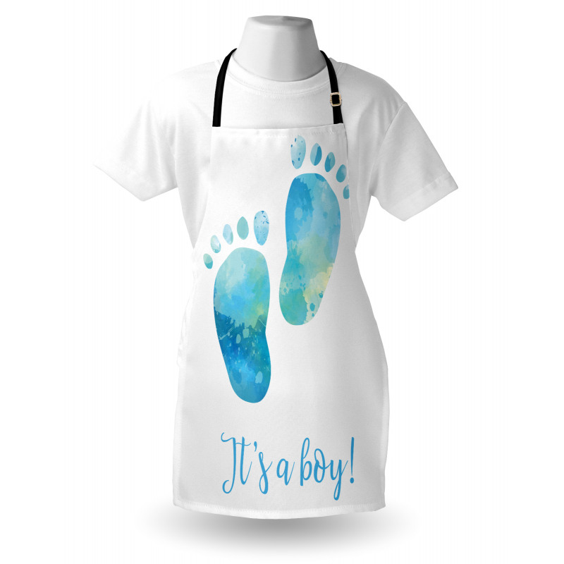 Baby Boy Footprints Apron