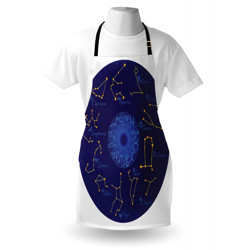 Round Shape Astrology Map Apron