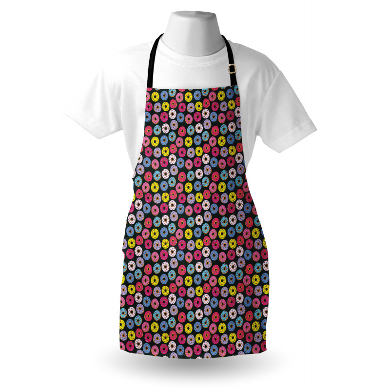 Colorful Ring Donuts Doodle Apron