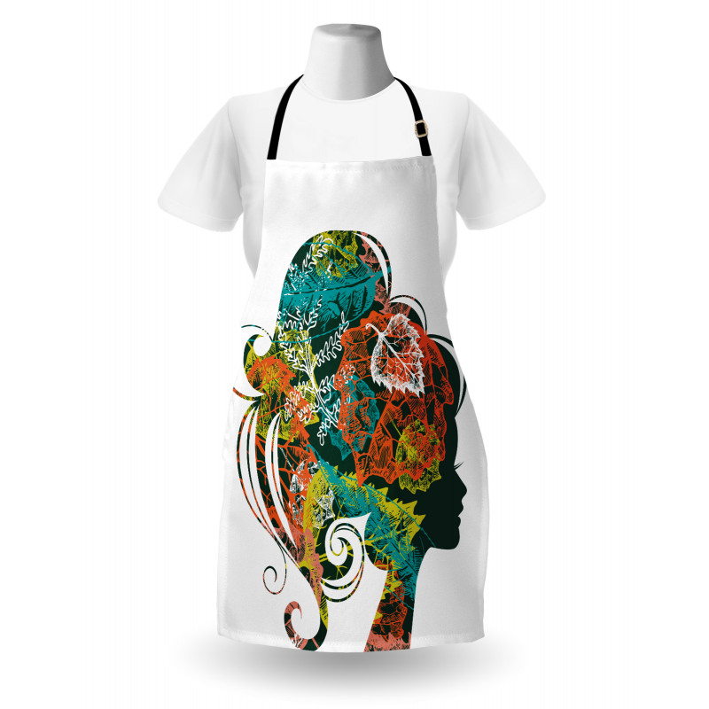 Autumn Leaves Woman Hair Apron