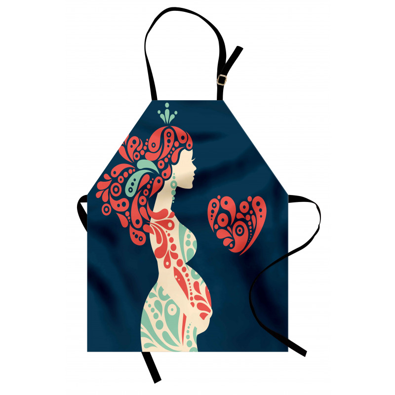 Pregnant Woman and Heart Apron