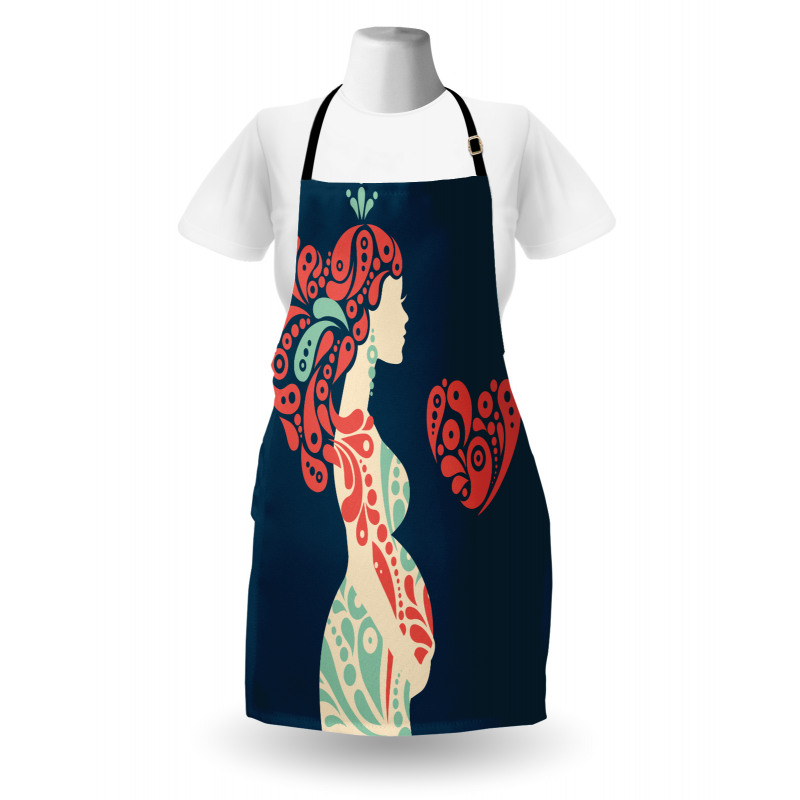 Pregnant Woman and Heart Apron