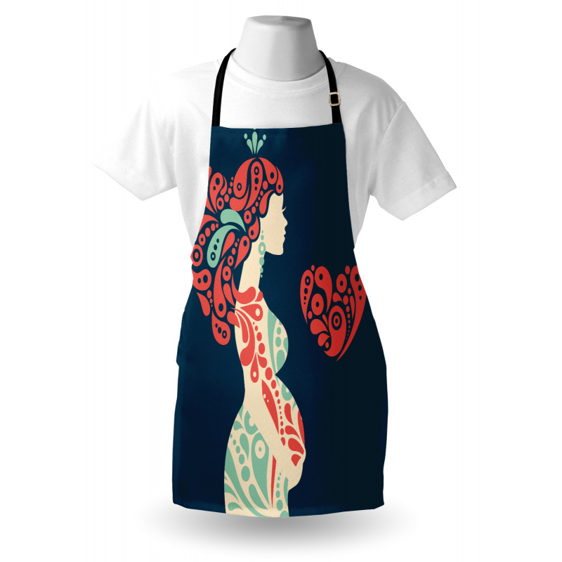 Pregnant Woman and Heart Apron