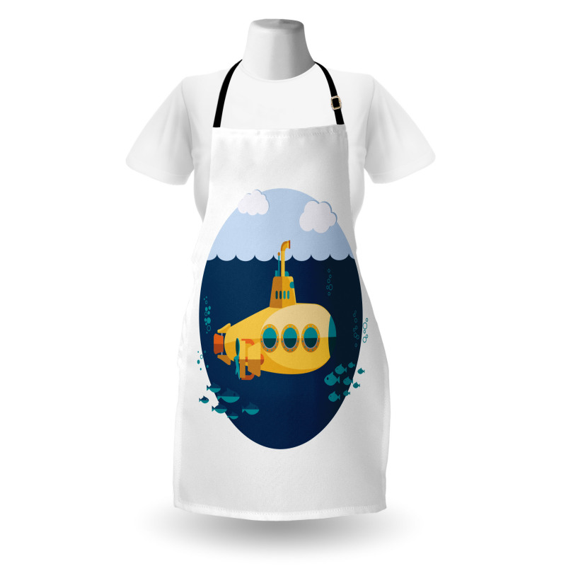 Nautical Wave Fish Bubble Apron