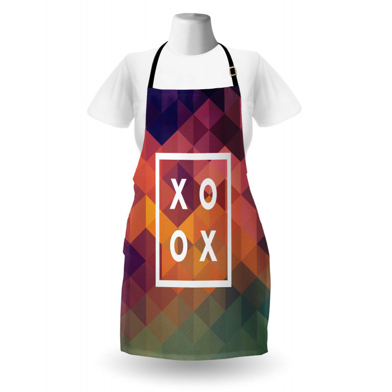 Colorful Geometric Kiss Square Apron