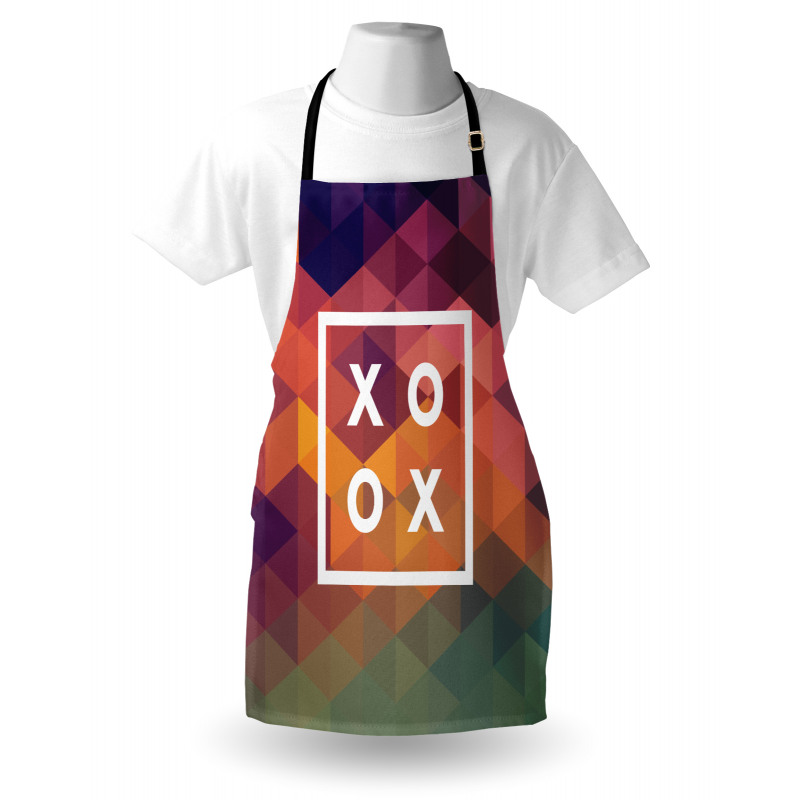 Colorful Geometric Kiss Square Apron