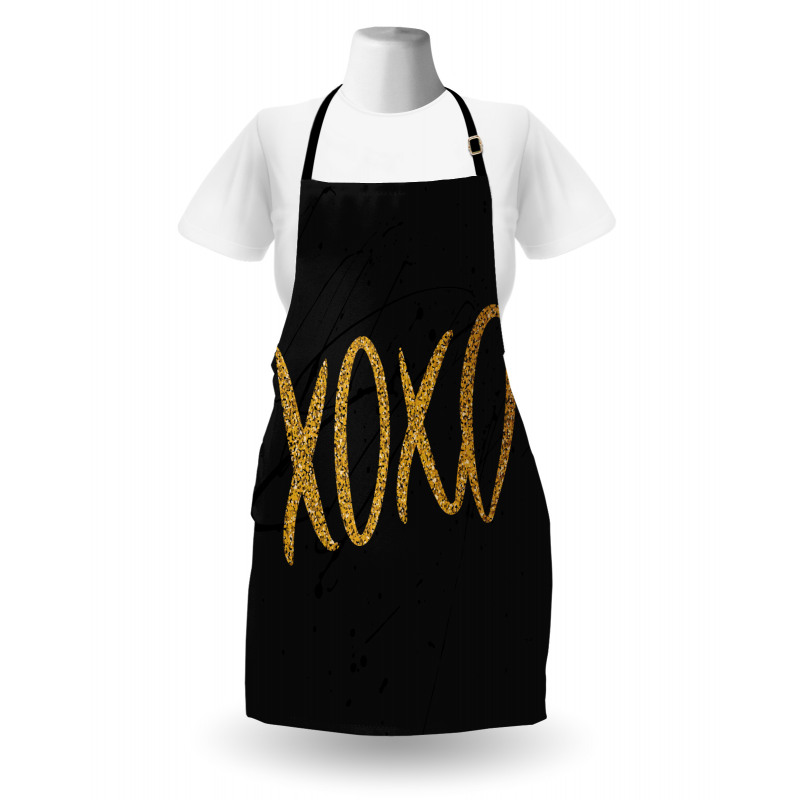 Romance Love Kisses Dark Print Apron