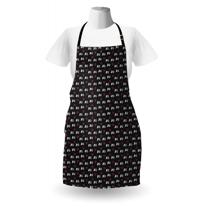 XO Acronym and Striped Hearts Apron