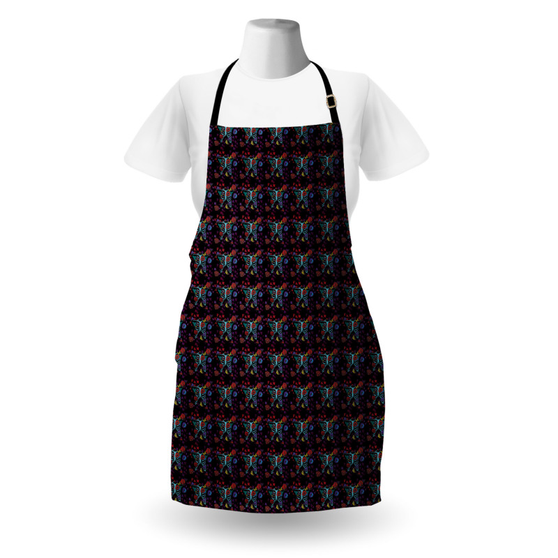 Aqua Ribcage with Flowers Apron