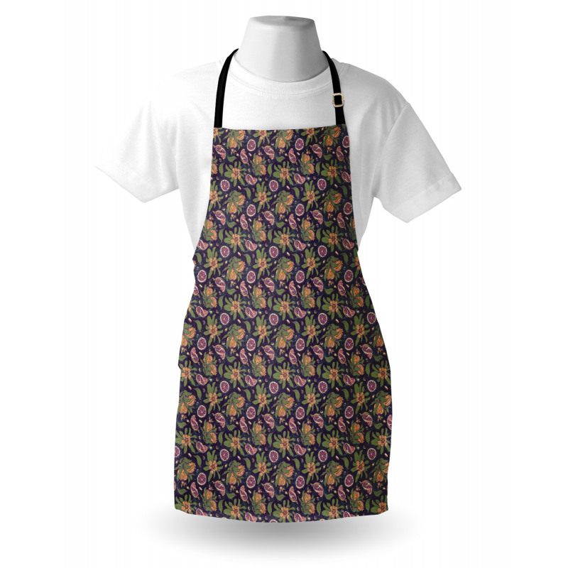 Abstract Pomegranate Floral Apron