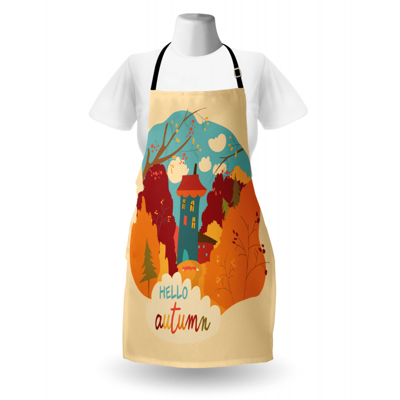 Fall Leaves Trees and House Apron