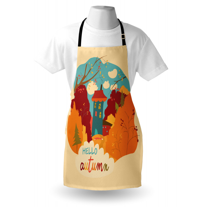 Fall Leaves Trees and House Apron