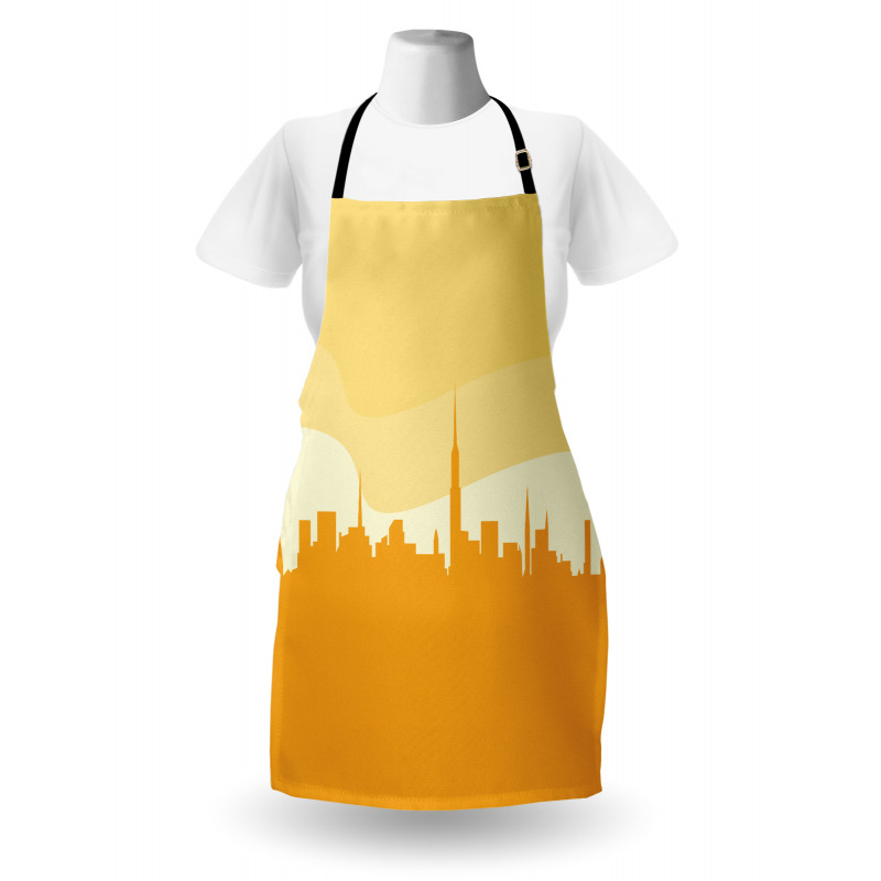 Panoramic Silhouette Cityscape Apron