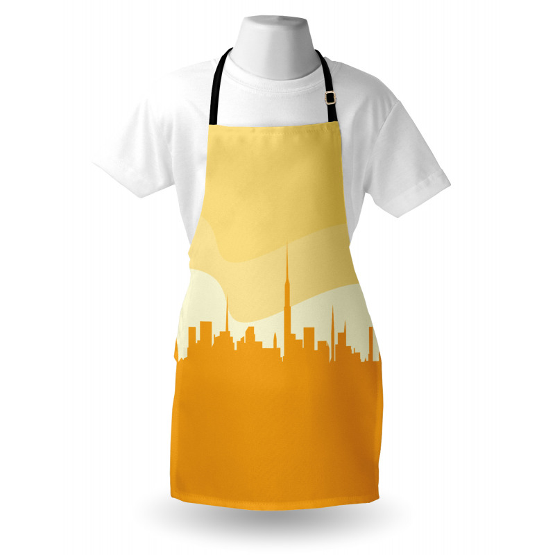 Panoramic Silhouette Cityscape Apron