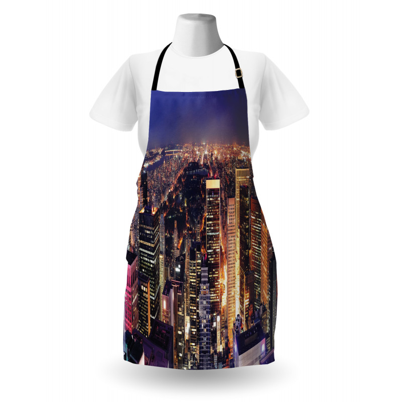 New York Panoramic Aerial Night Apron