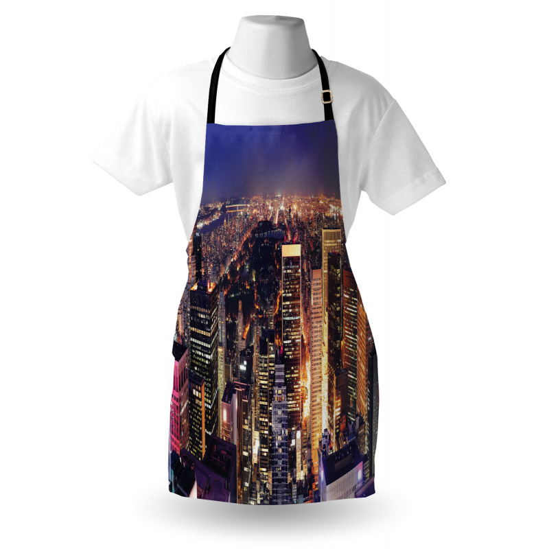 New York Panoramic Aerial Night Apron