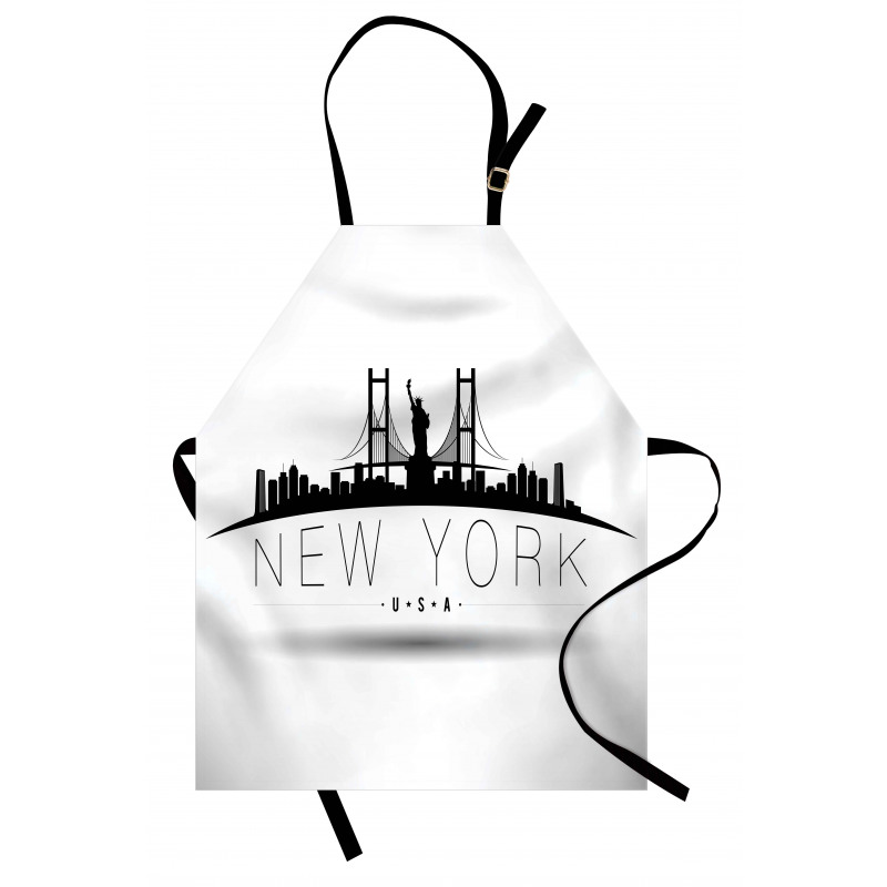 New York USA Wording Landmarks Apron