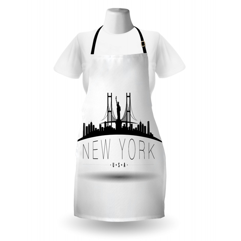 New York USA Wording Landmarks Apron