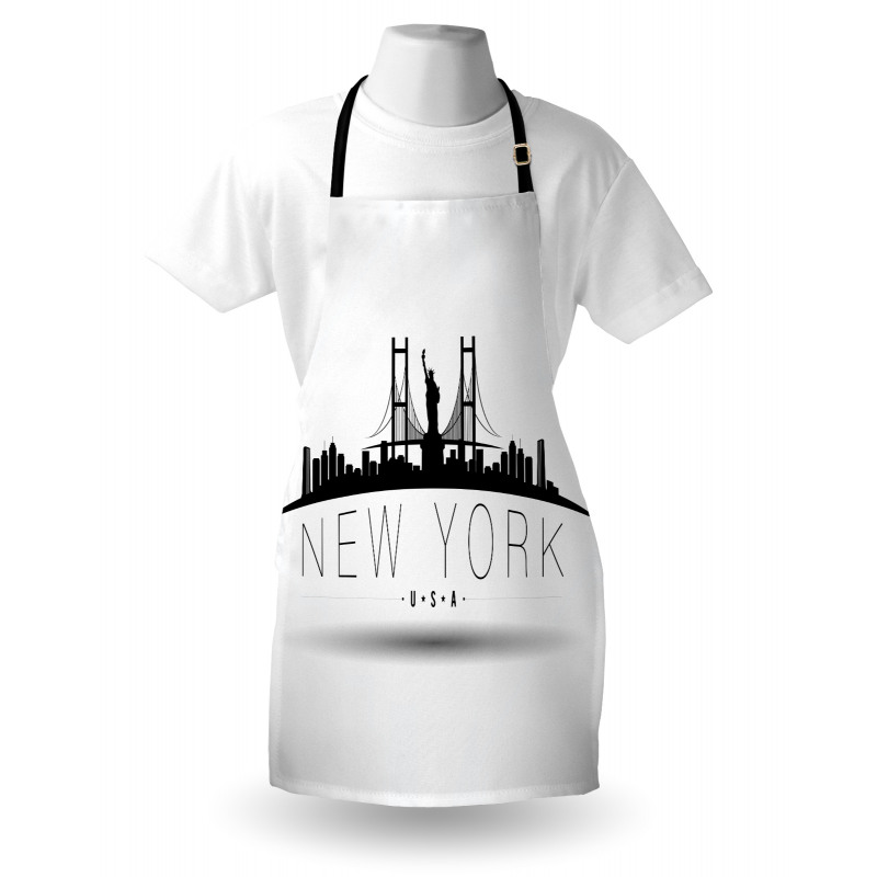 New York USA Wording Landmarks Apron