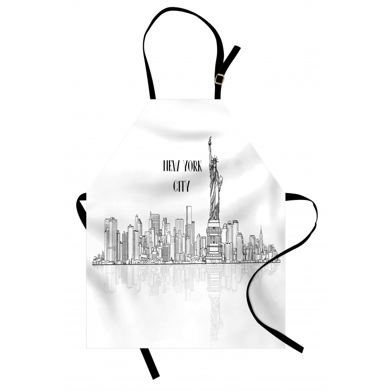 Outline Cityscape New York City Apron