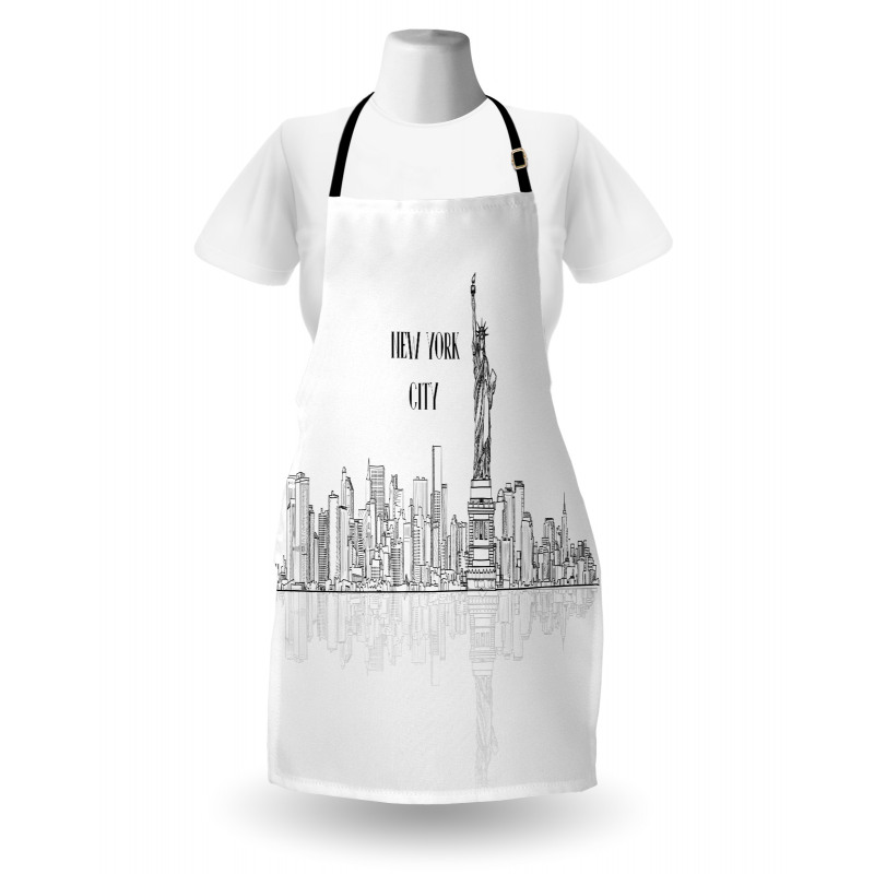 Outline Cityscape New York City Apron