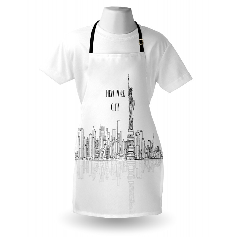 Outline Cityscape New York City Apron