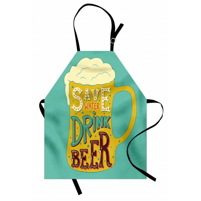 Foamy Beer Glasses Words Apron