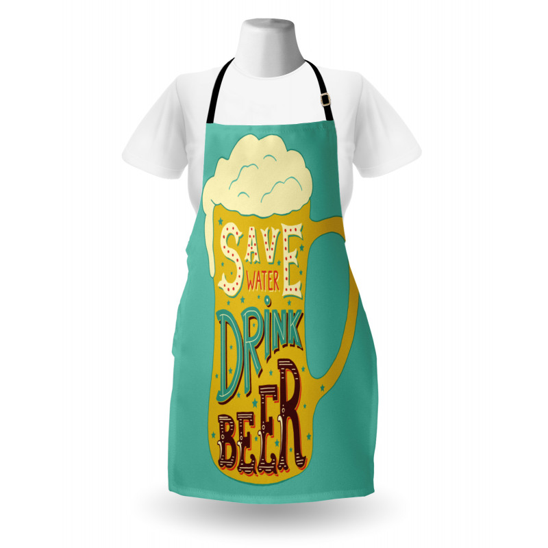 Foamy Beer Glasses Words Apron