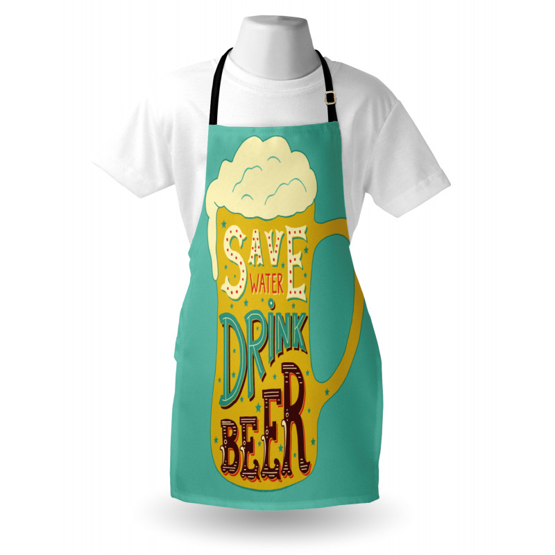 Foamy Beer Glasses Words Apron