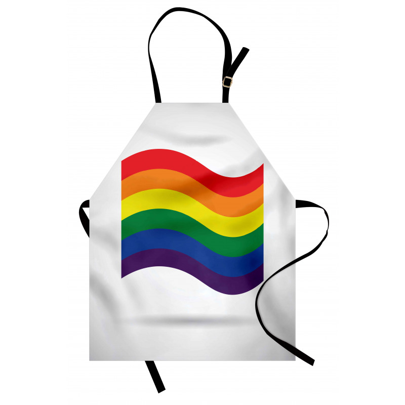 Waving Gay Flag Illustration Apron