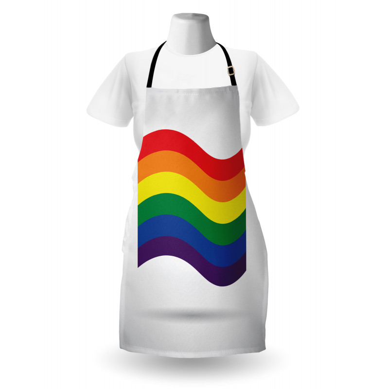 Waving Gay Flag Illustration Apron