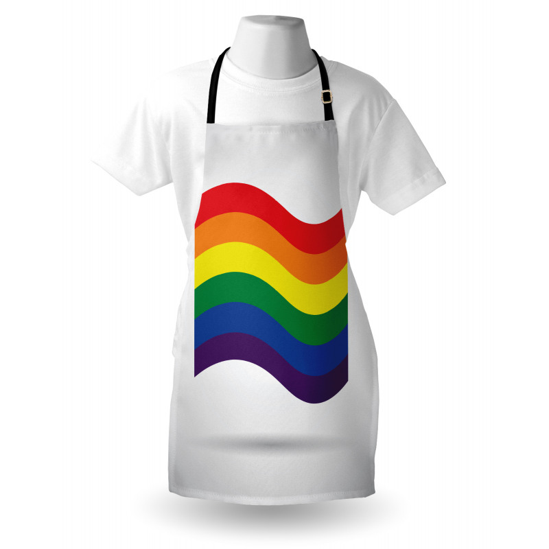 Waving Gay Flag Illustration Apron