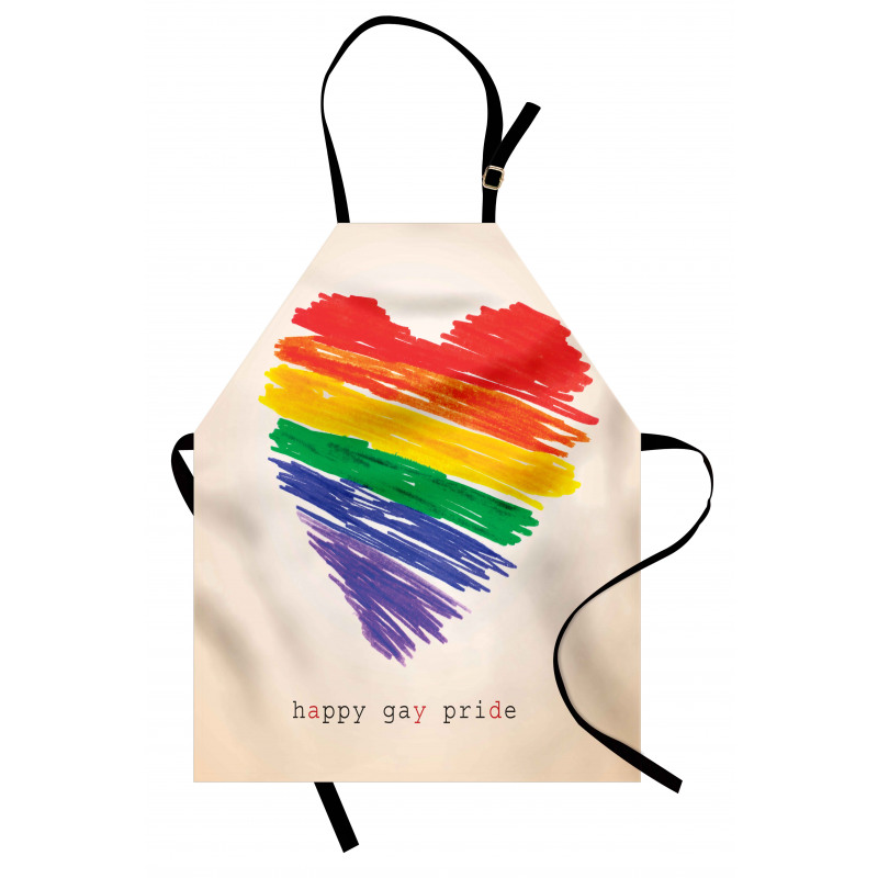 Happy Gay Pride Rainbow Heart Apron