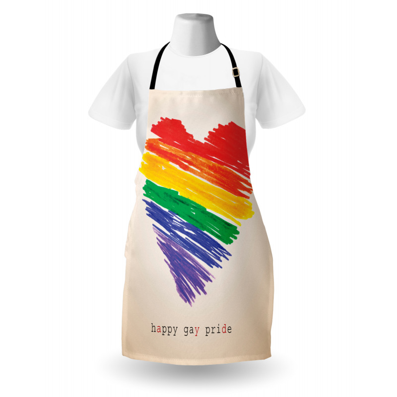 Happy Gay Pride Rainbow Heart Apron