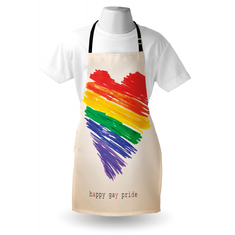 Happy Gay Pride Rainbow Heart Apron