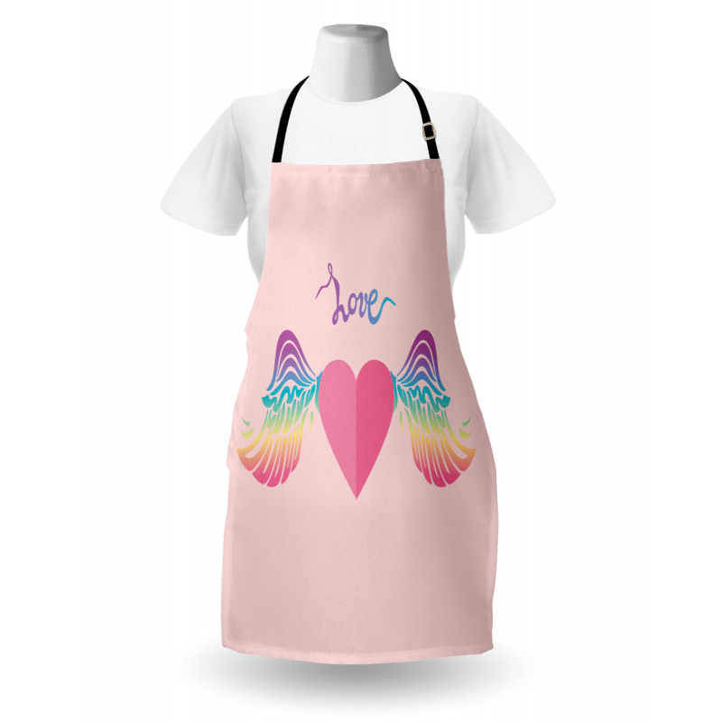 Love Heart Rainbow Wings Apron