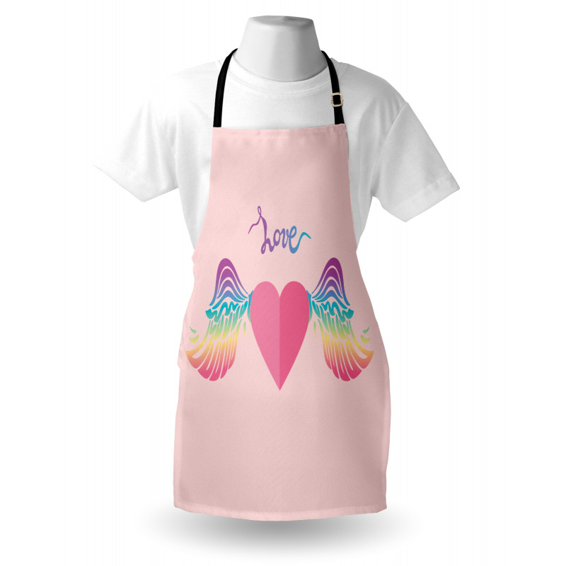 Love Heart Rainbow Wings Apron