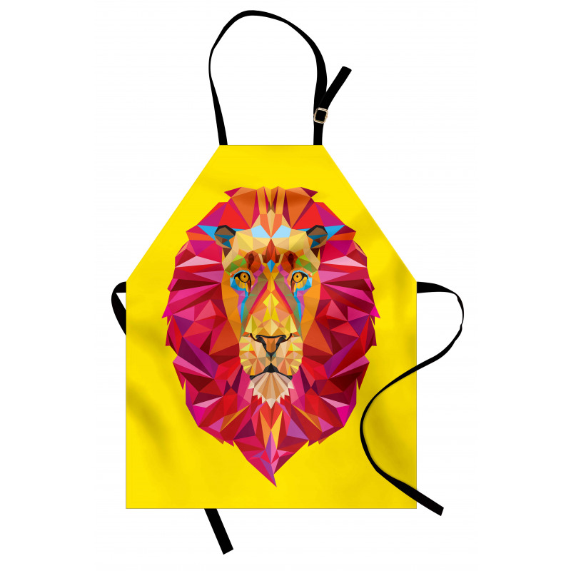 Geometric Lion Face Apron