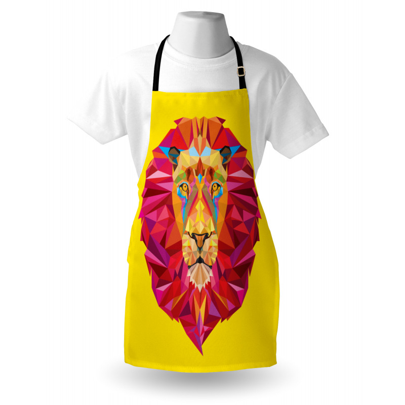 Geometric Lion Face Apron