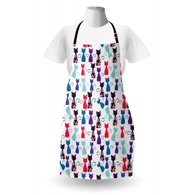 Baby Cats Flowers Colors Apron